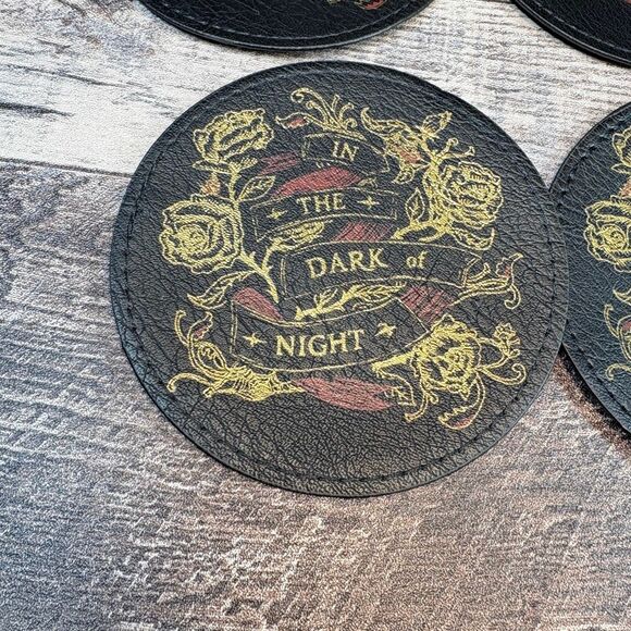 Target Threshold In The Dark Of Night Gothic Coasters Faux Leather 6 Pack - Picture 2 of 5